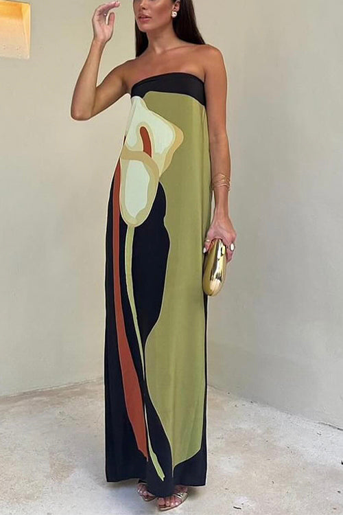 Angela  | Stylish Elegant Strapless Maxi Dress