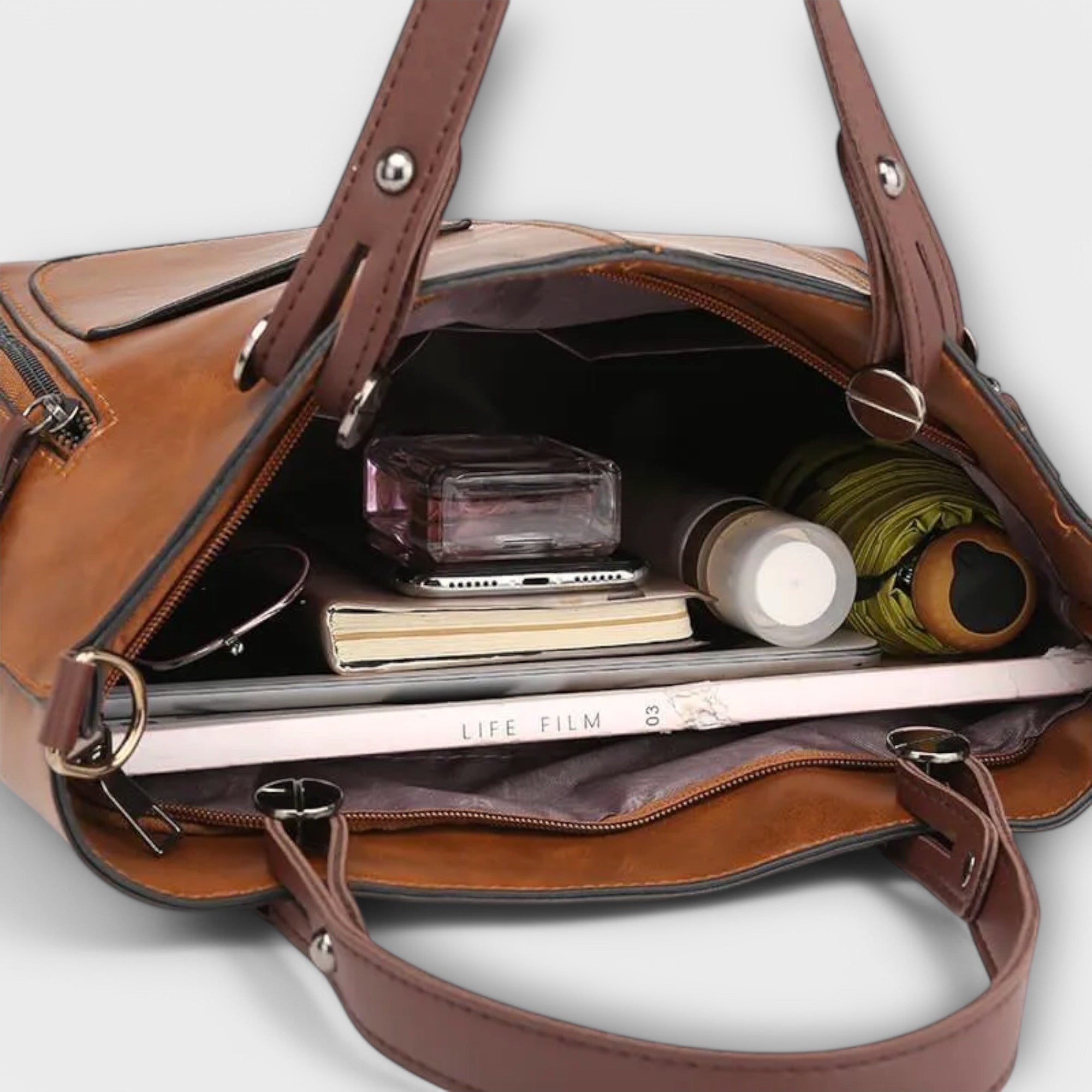 Catherine | Stylish Double Zipper Handbag