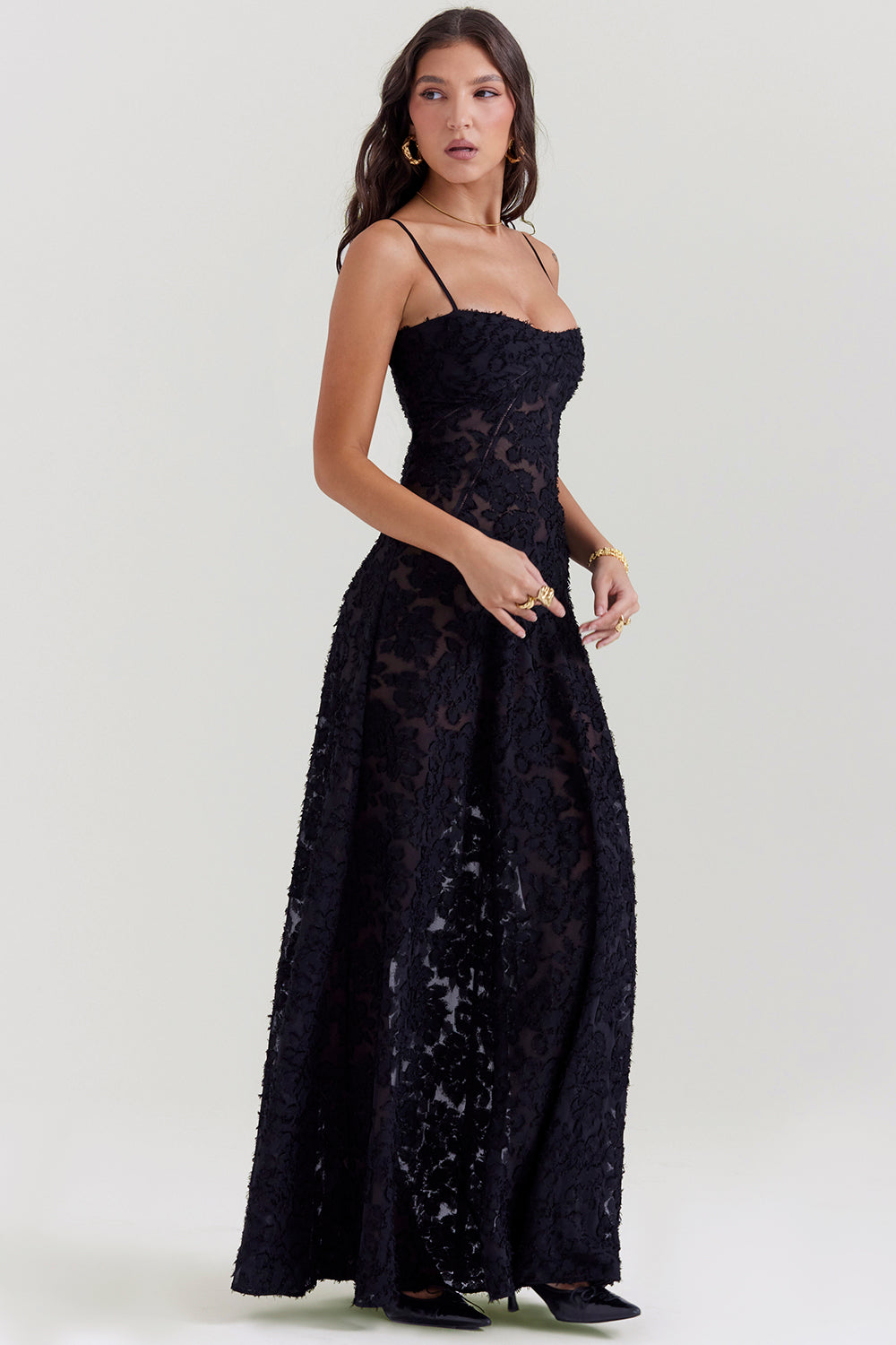 Lucy | Floral Lace Maxi Dress