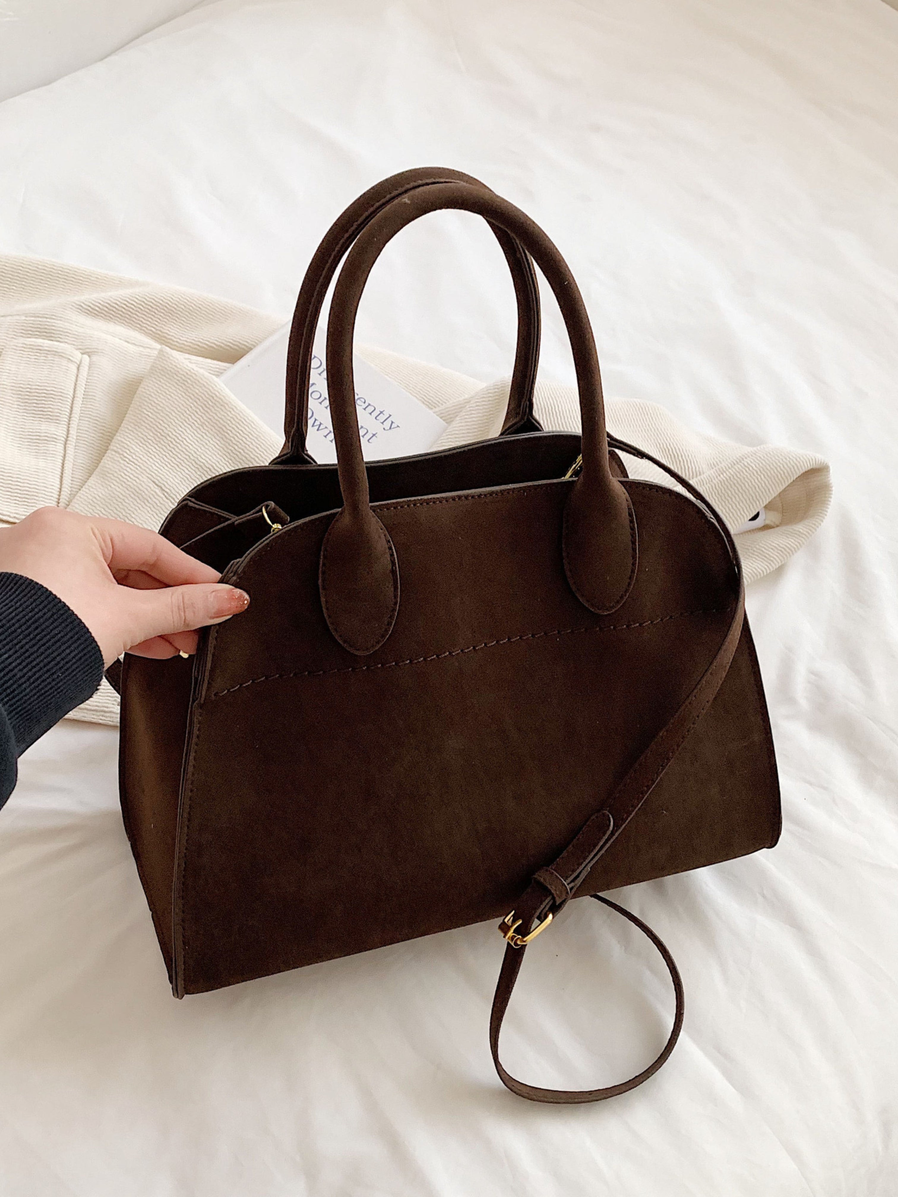 Caitlin | Elegant Suede Handheld Bag