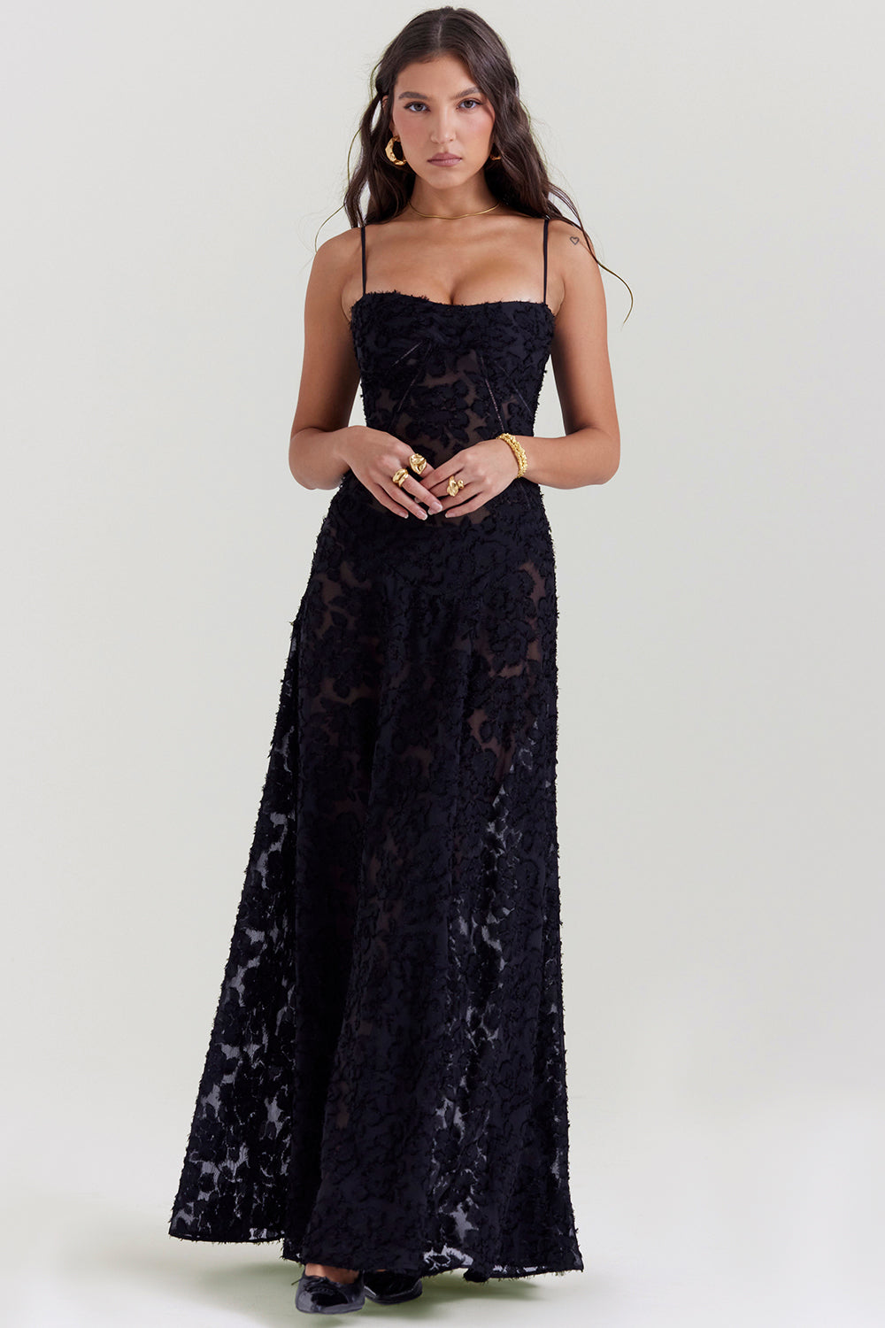 Lucy | Floral Lace Maxi Dress
