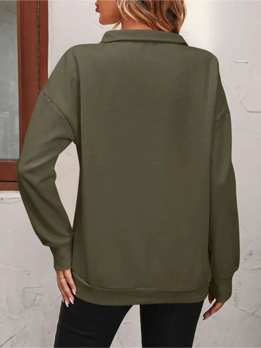 Sofie Sweatshirt with zipper and hanging shoulder for women