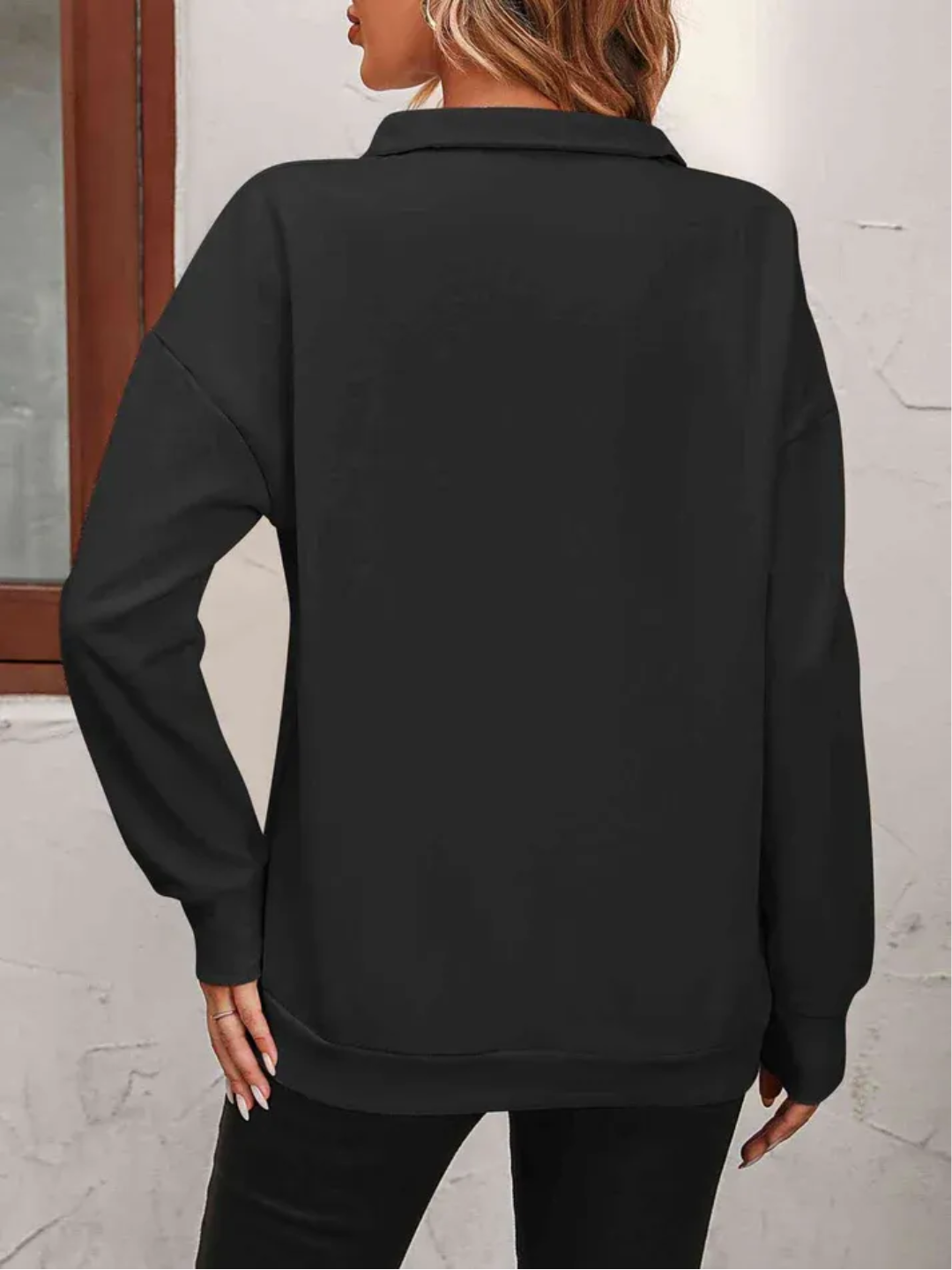Sofie Sweatshirt with zipper and hanging shoulder for women