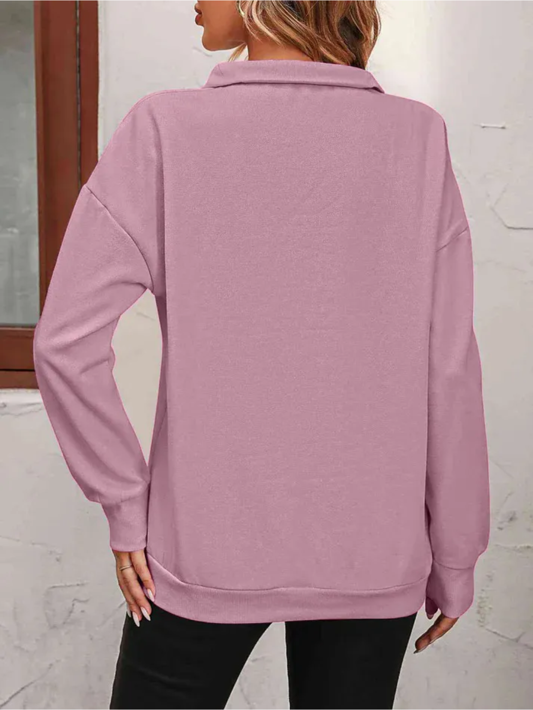 Sofie Sweatshirt with zipper and hanging shoulder for women