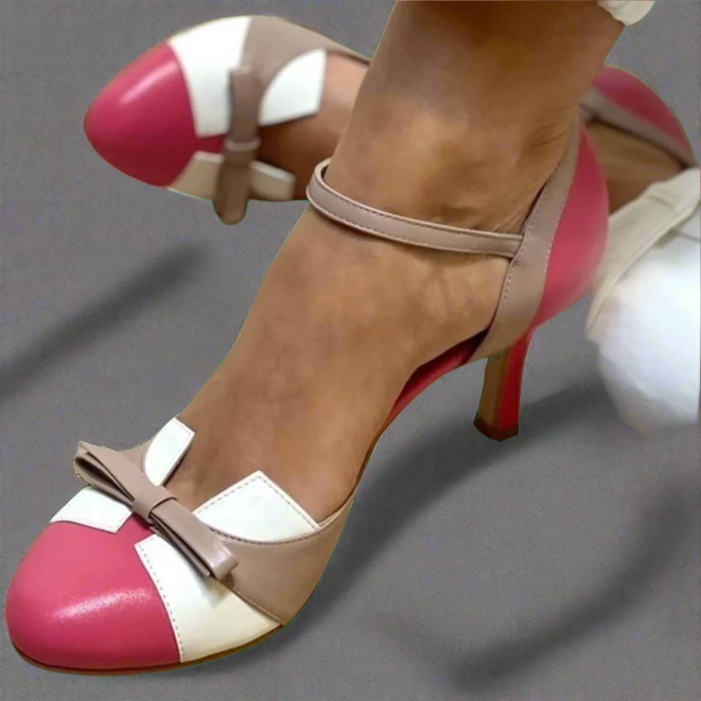 Lucy | Color-Blocked Bow Heels