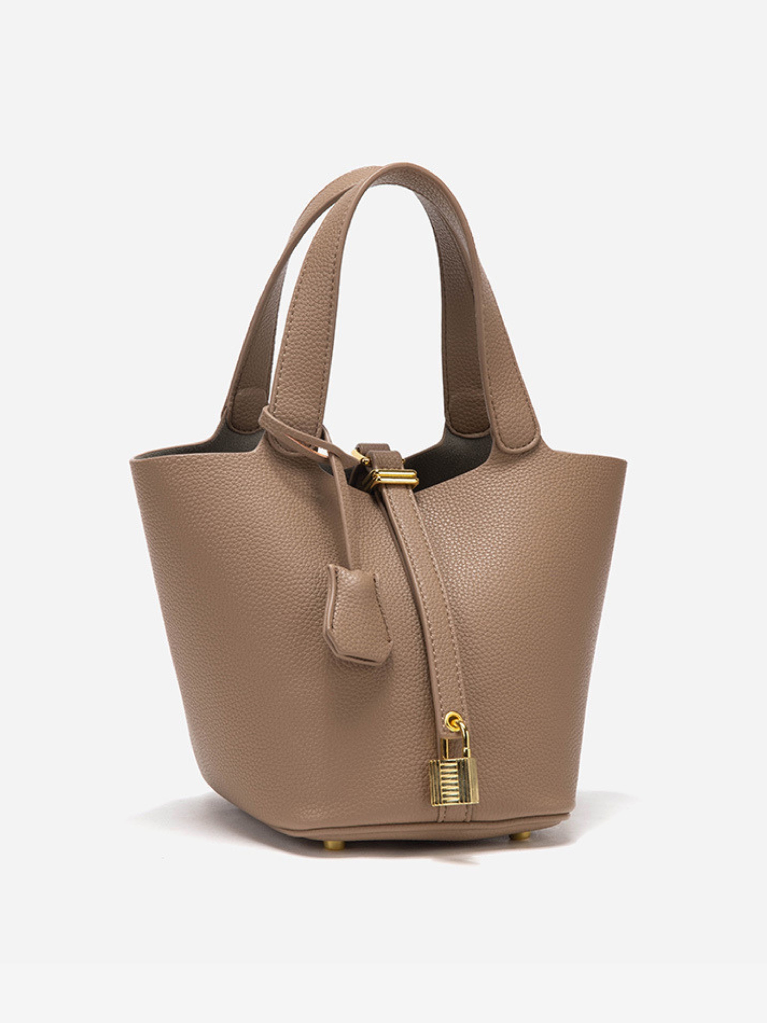 Brandy | Luxe Handbag with Lock Closure