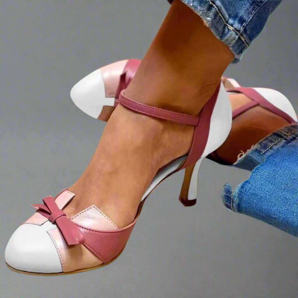 Lucy | Color-Blocked Bow Heels