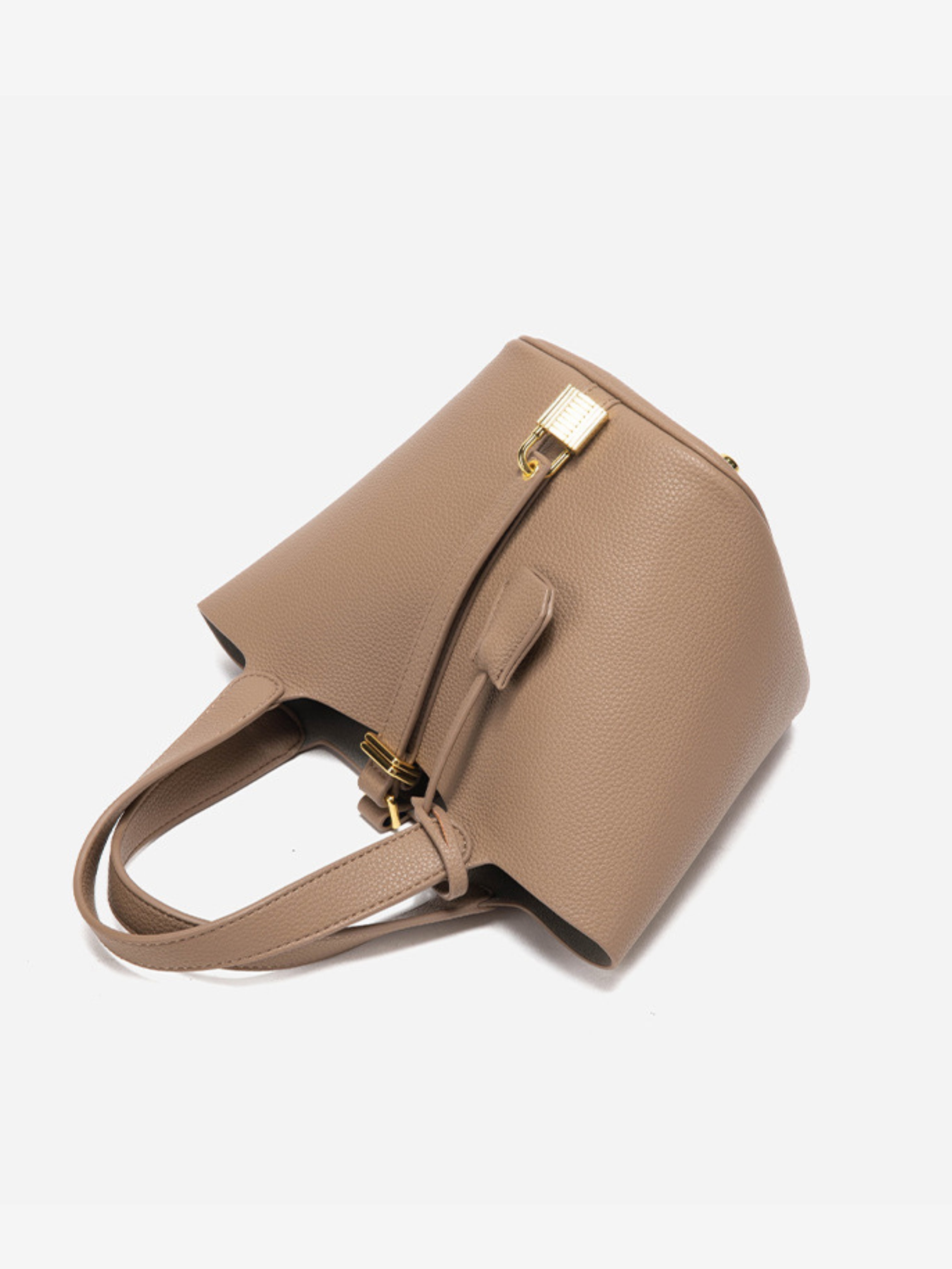 Brandy | Luxe Handbag with Lock Closure