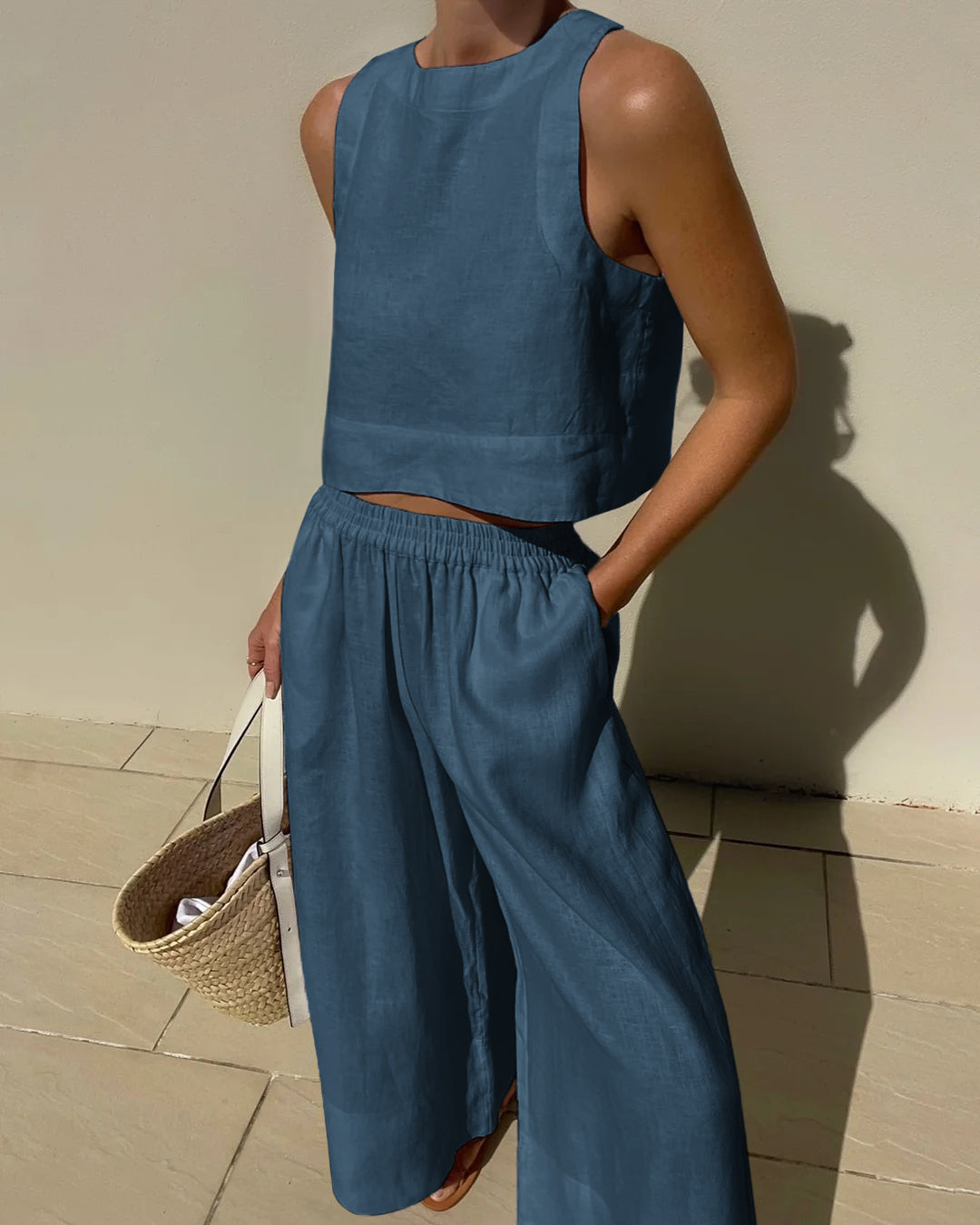 Linda | Cropped Top Pants Set