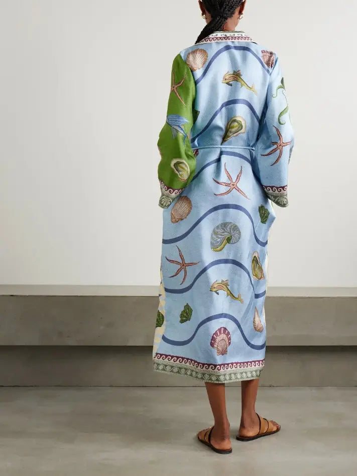 Angela | Colorful Animal Print Robe Dress