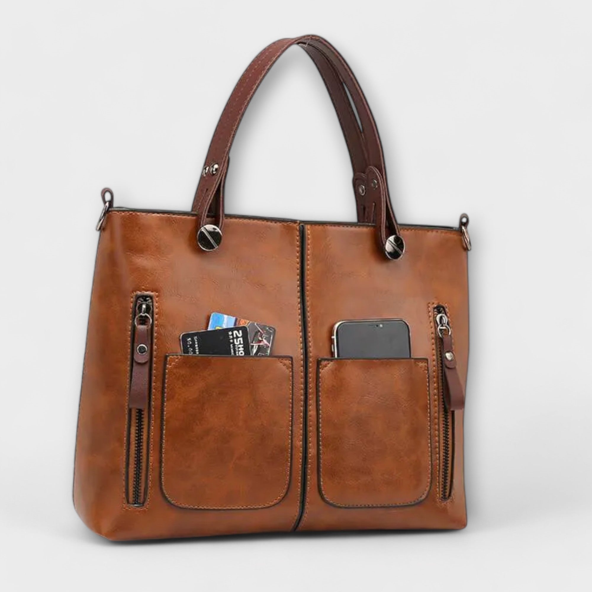Catherine | Stylish Double Zipper Handbag