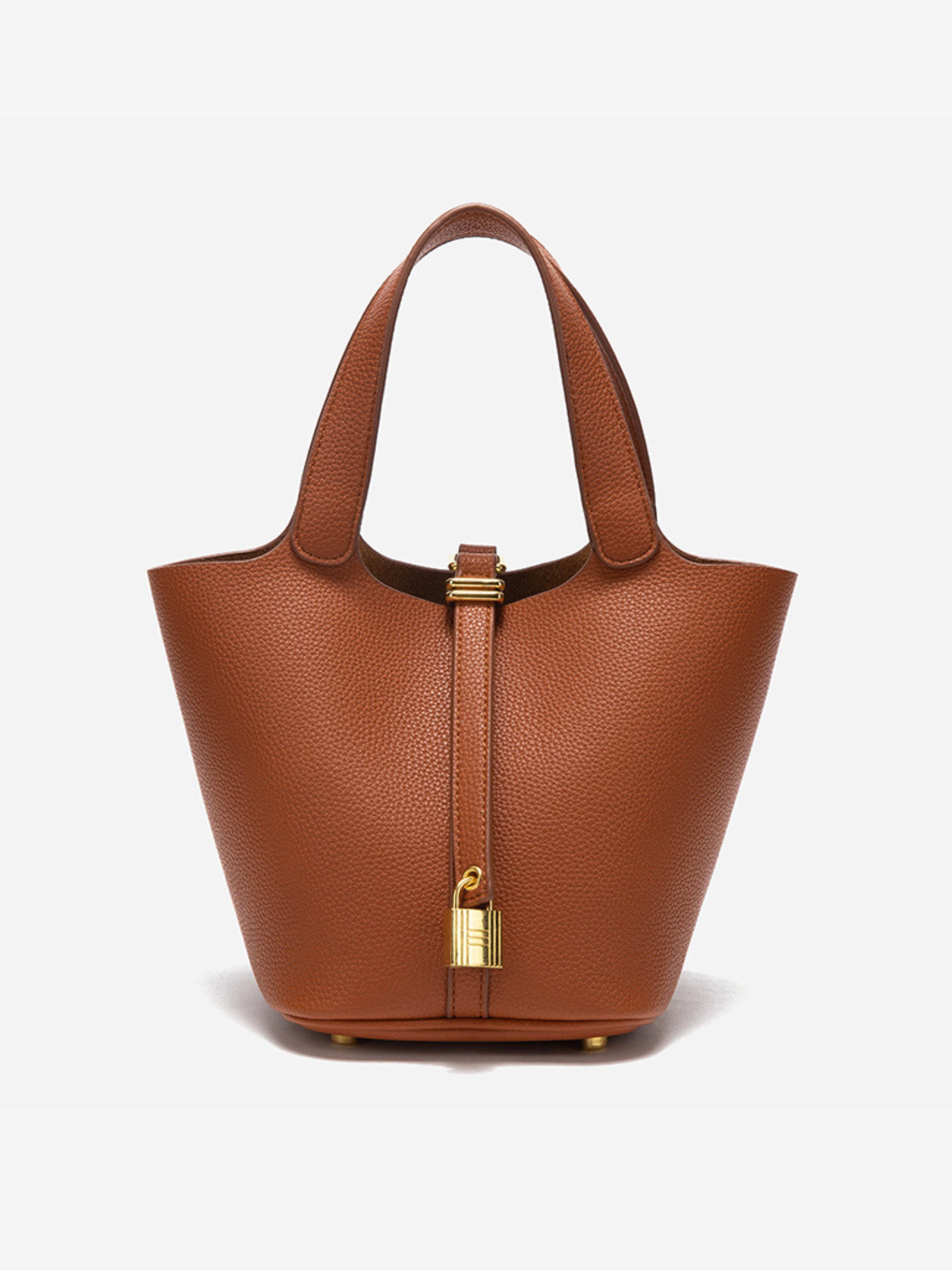 Brandy | Luxe Handbag with Lock Closure