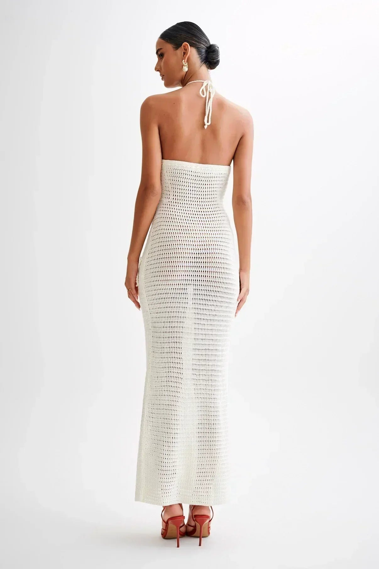 Ivy | Floral Crochet Halter Maxi Dress