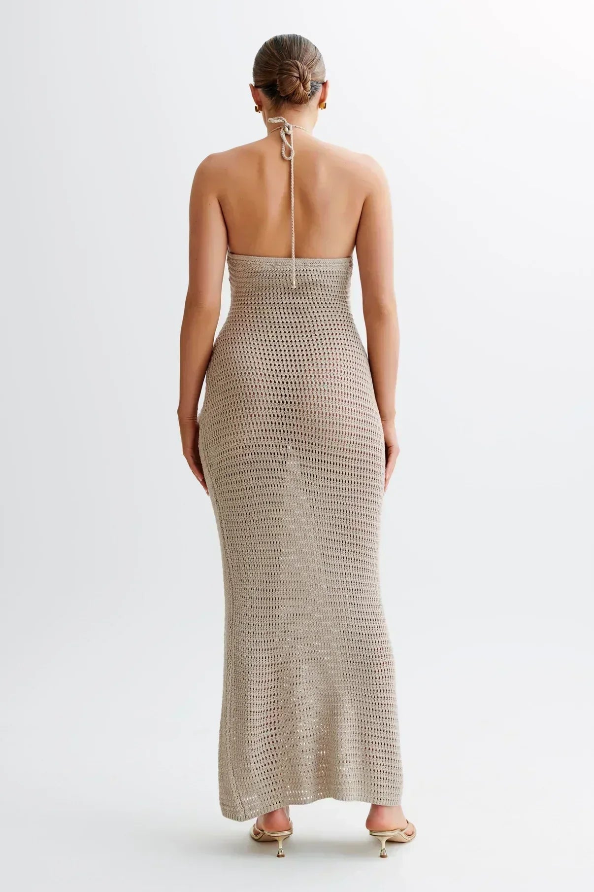 Ivy | Floral Crochet Halter Maxi Dress