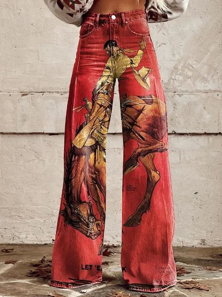 Paige | Stylish Casual Printed Wide-Leg Jeans
