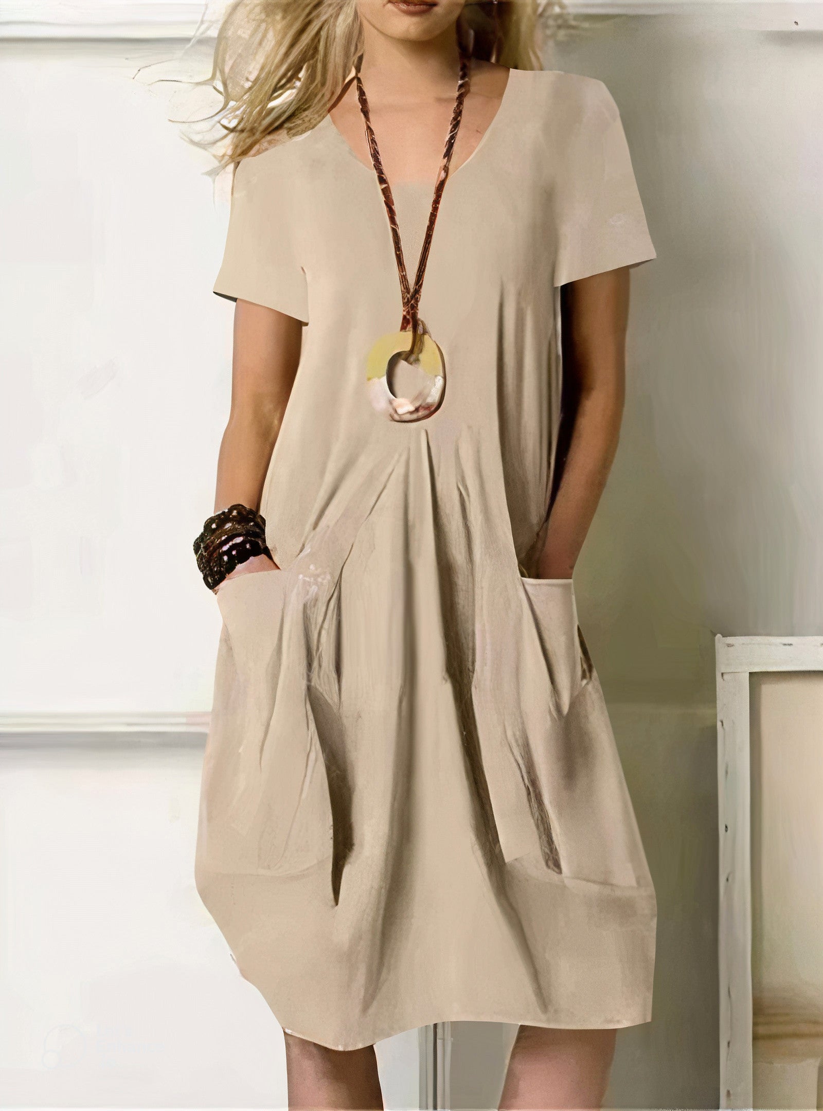 Brandy | Soft Pocket Pleat Day Dress