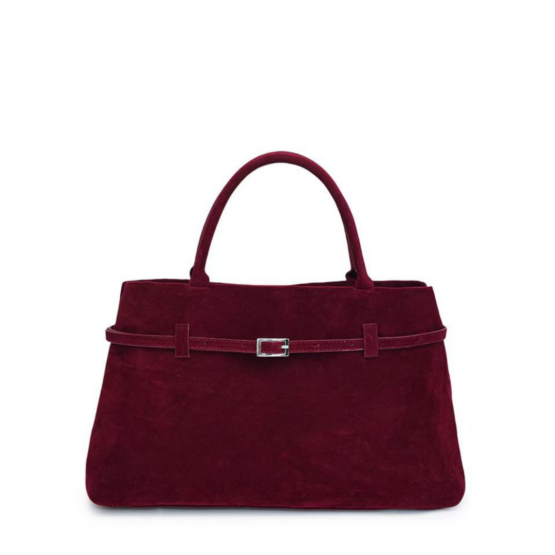 Bella | Suede Handbag with Belt Detail