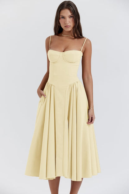 Flora | Elegant Burgundy Midi Dress