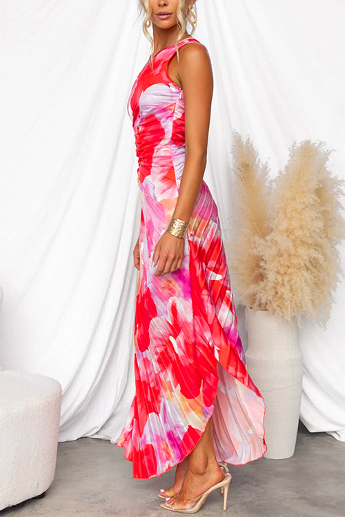 Bella | One-Shoulder Flowing Floral Dress