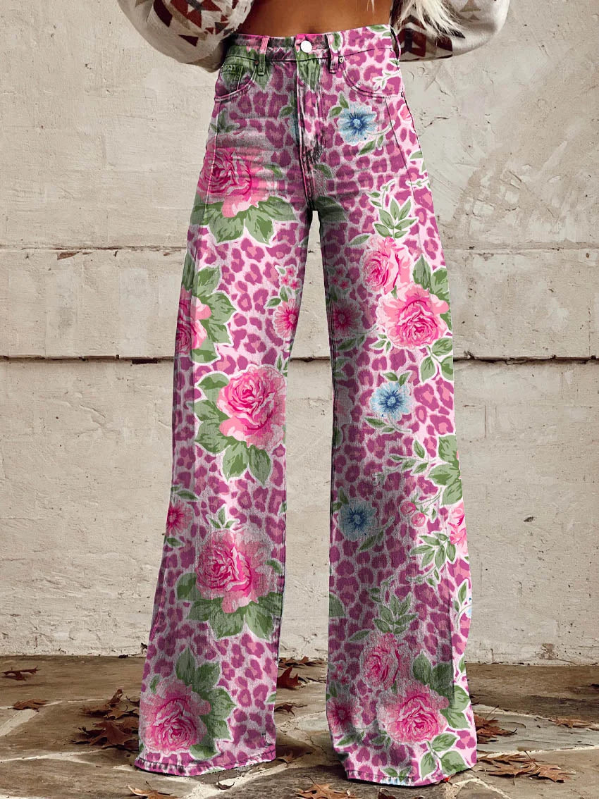 Jordan | Floral Leopard Print Jeans