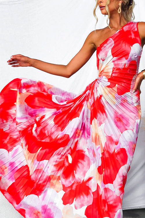 Bella | One-Shoulder Flowing Floral Dress