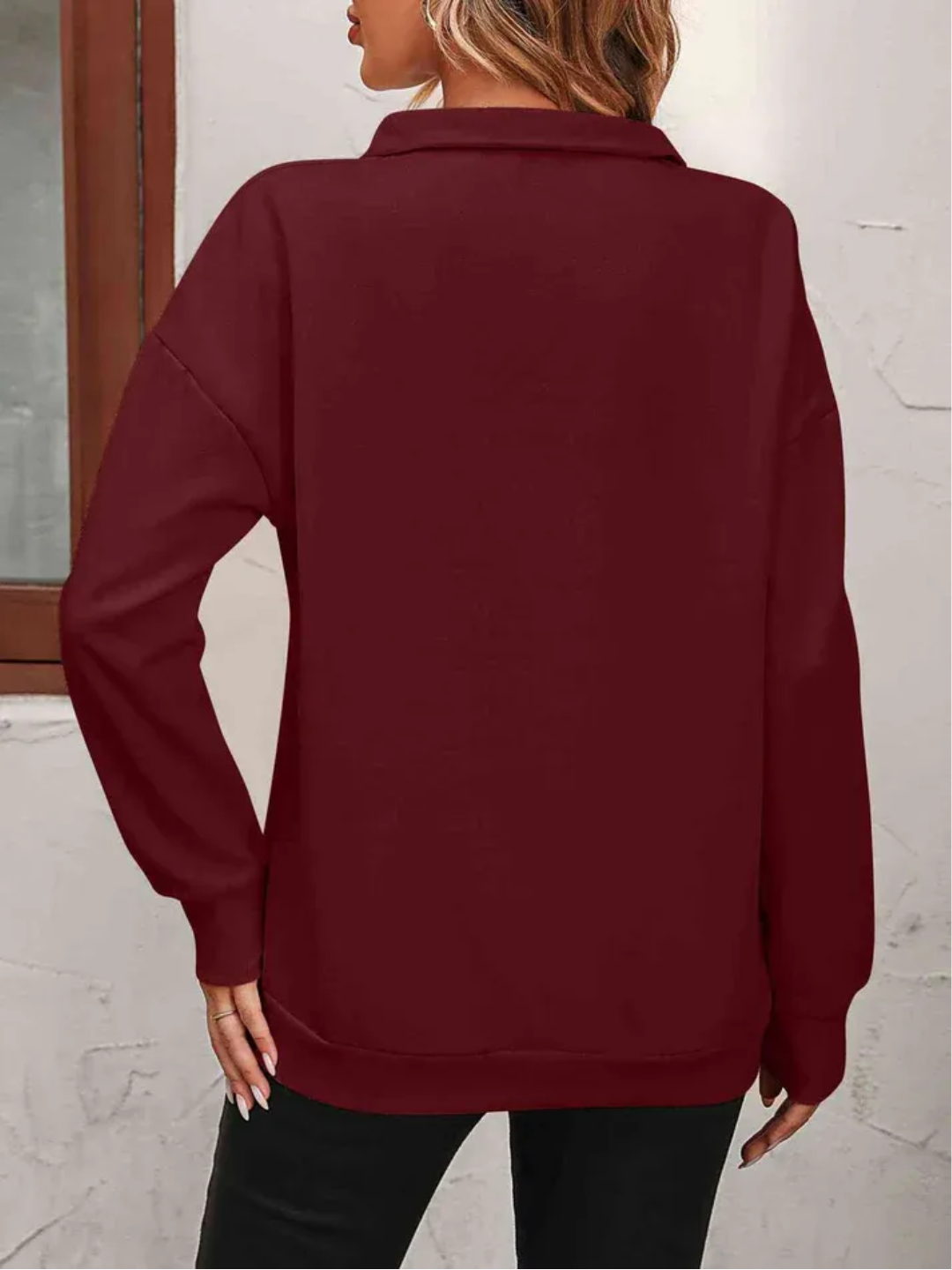 Sofie Sweatshirt with zipper and hanging shoulder for women