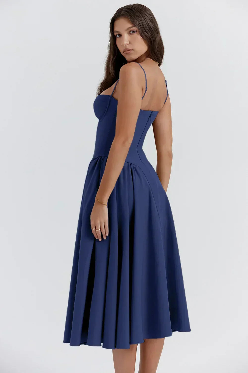 Flora | Elegant Burgundy Midi Dress
