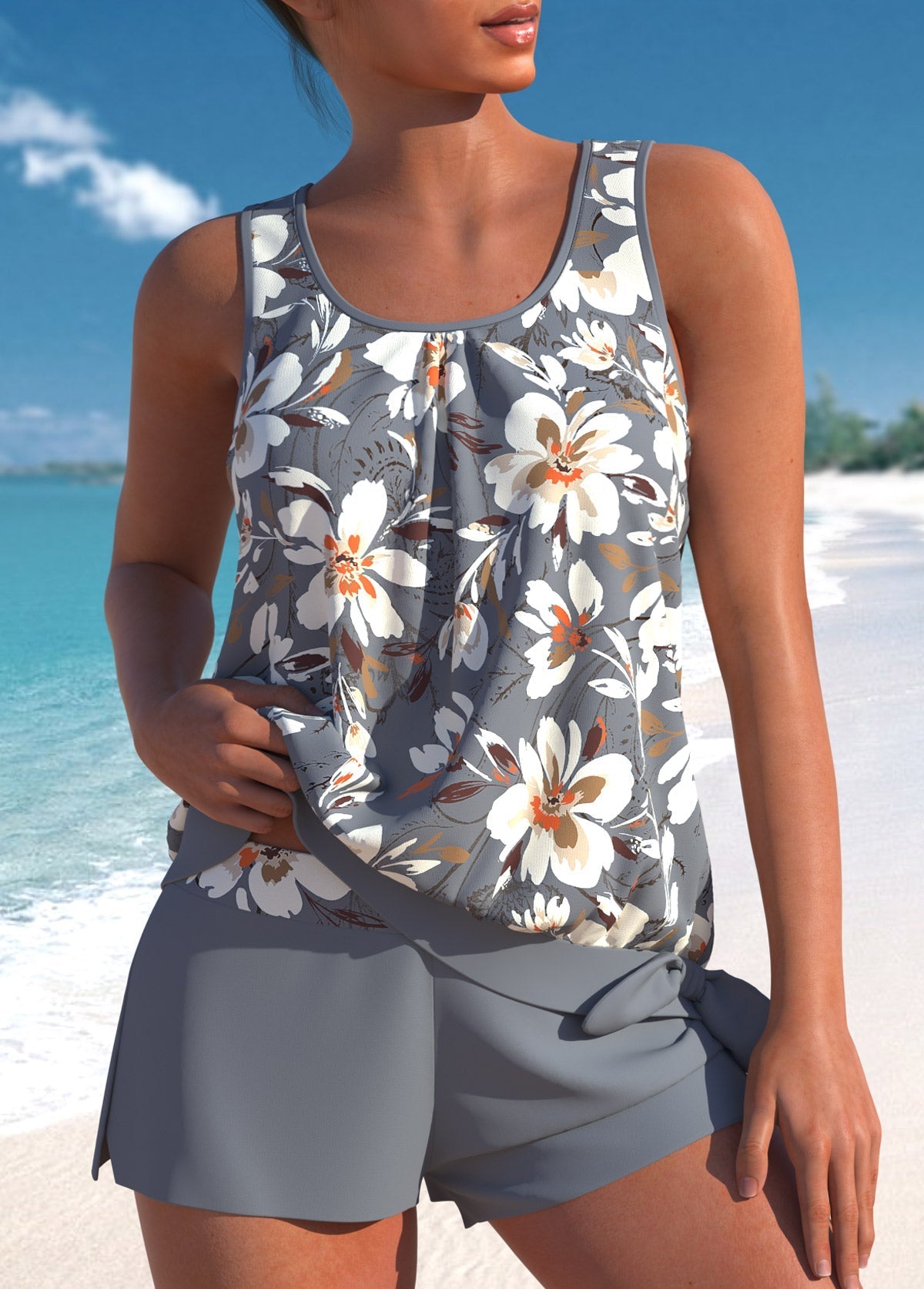 Chloe| Stylish Floral Tankini Set Women