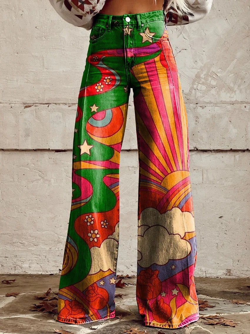 Sarah | Stylish Vibrant Wide-Leg Jeans