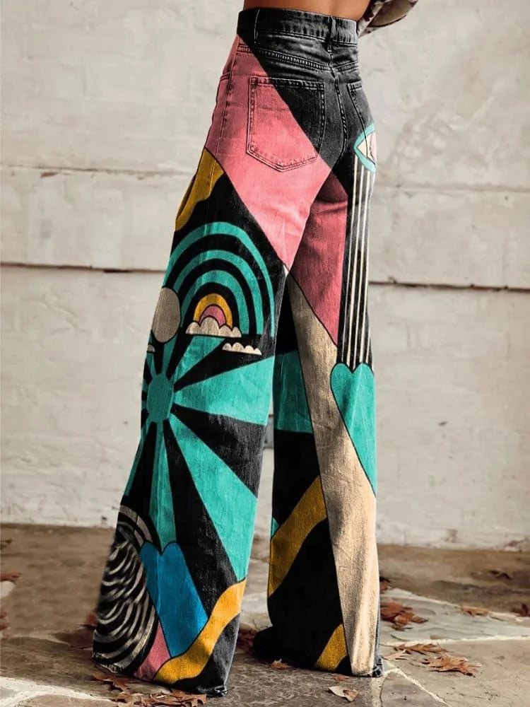 Rosa | Casual Artistic Printed Jeans