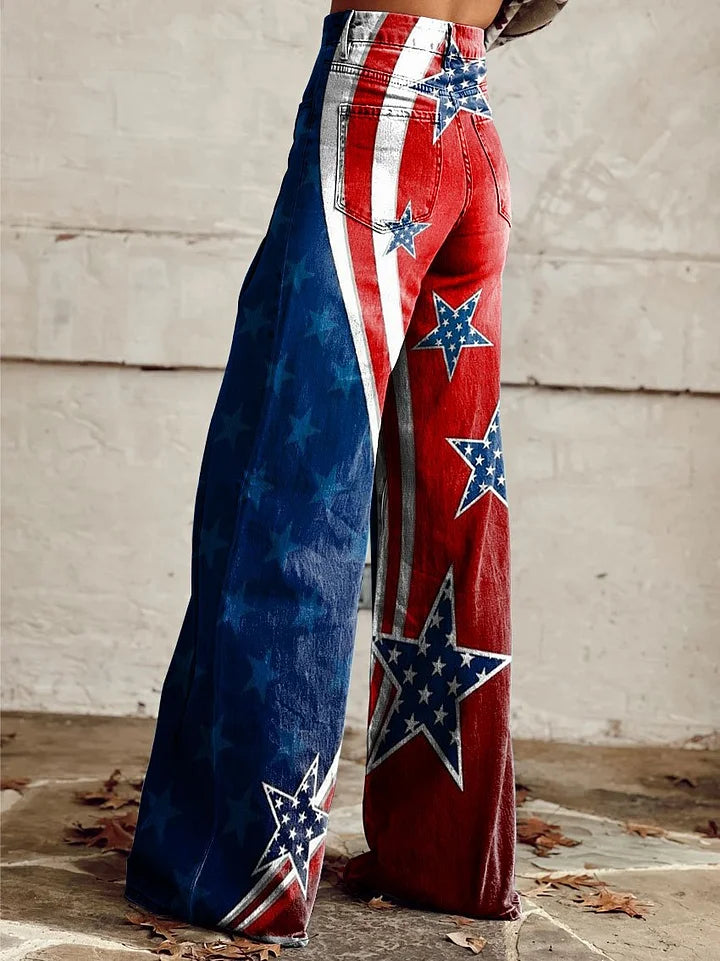 Victoria | Colorful Star Denim Pants
