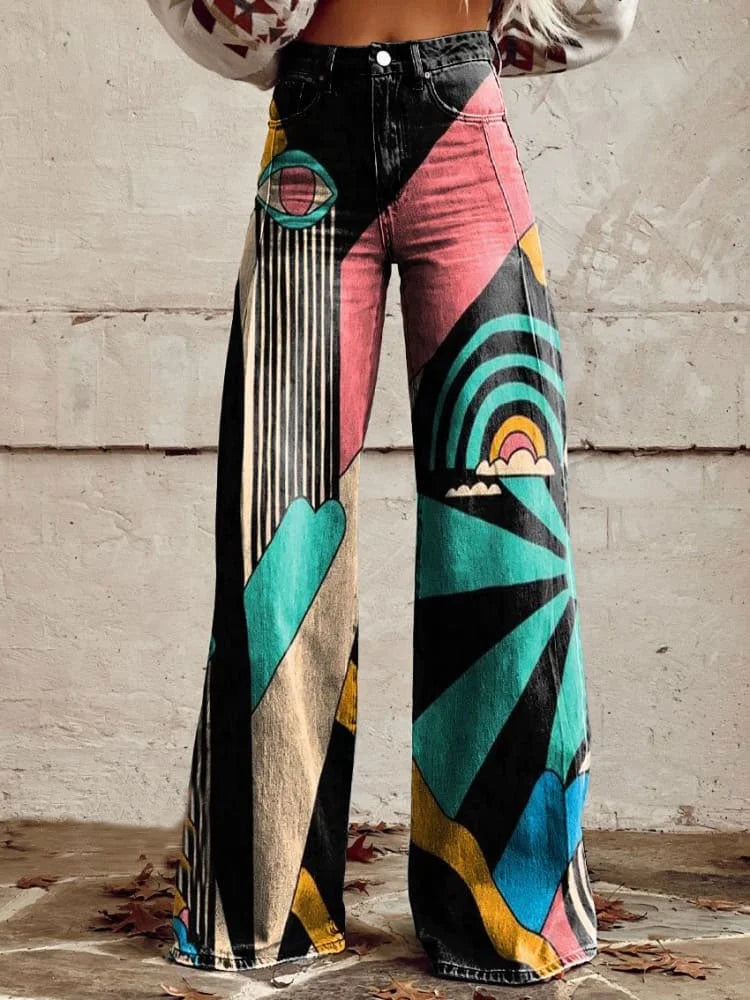 Rosa | Casual Artistic Printed Jeans