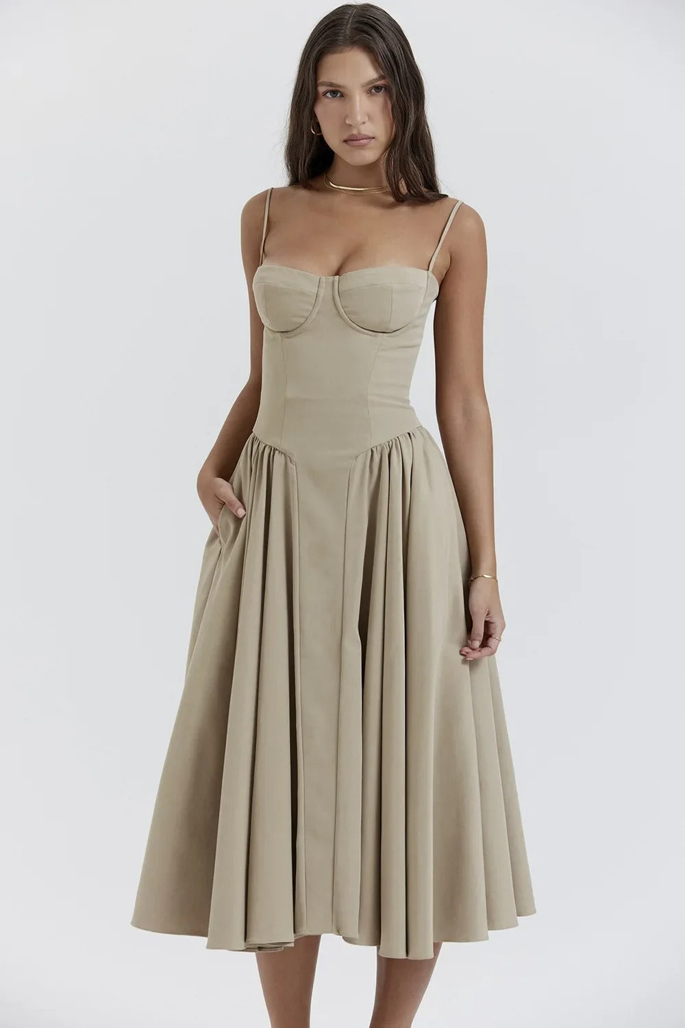 Flora | Elegant Burgundy Midi Dress