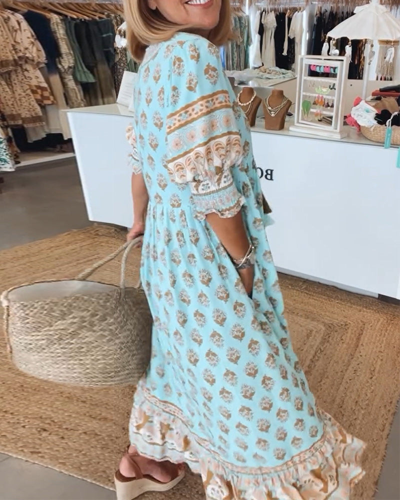 Audrey |  Stylish Bohemian Floral Dress