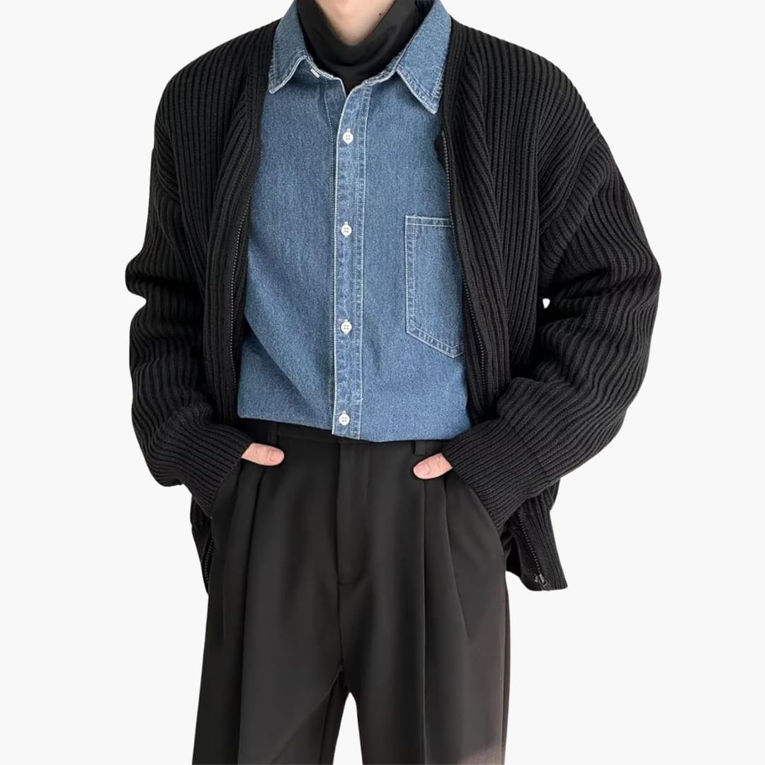 Evan | Casual Knit Cardigan Outfit
