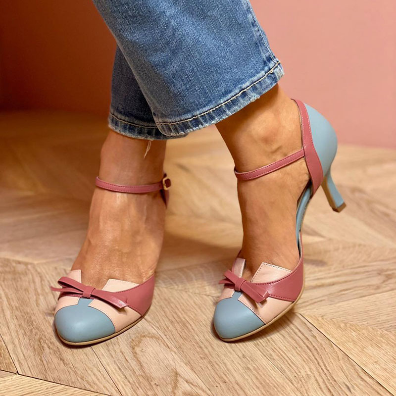 Lucy | Color-Blocked Bow Heels