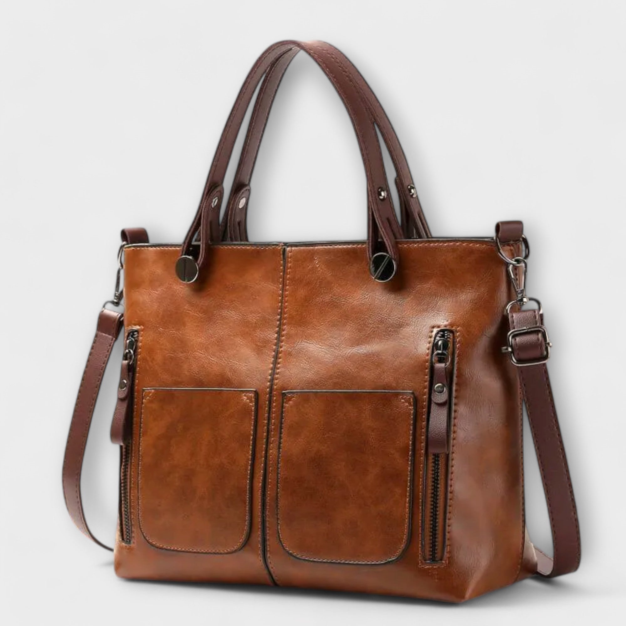 Catherine | Stylish Double Zipper Handbag