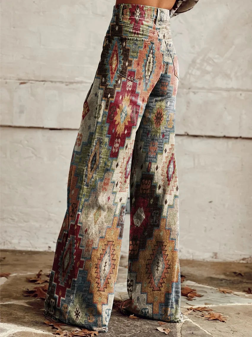 Kimberly | Rustic Bohemian Wide Leg Denim