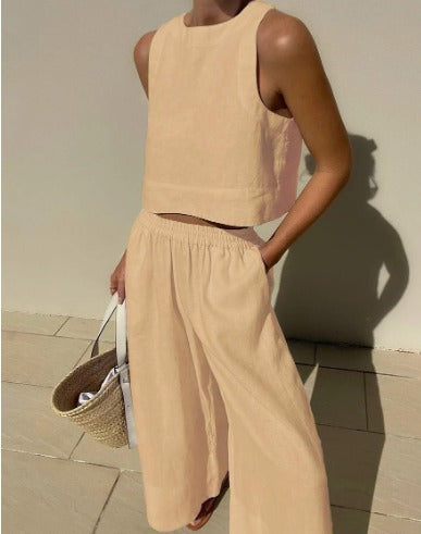 Linda | Cropped Top Pants Set