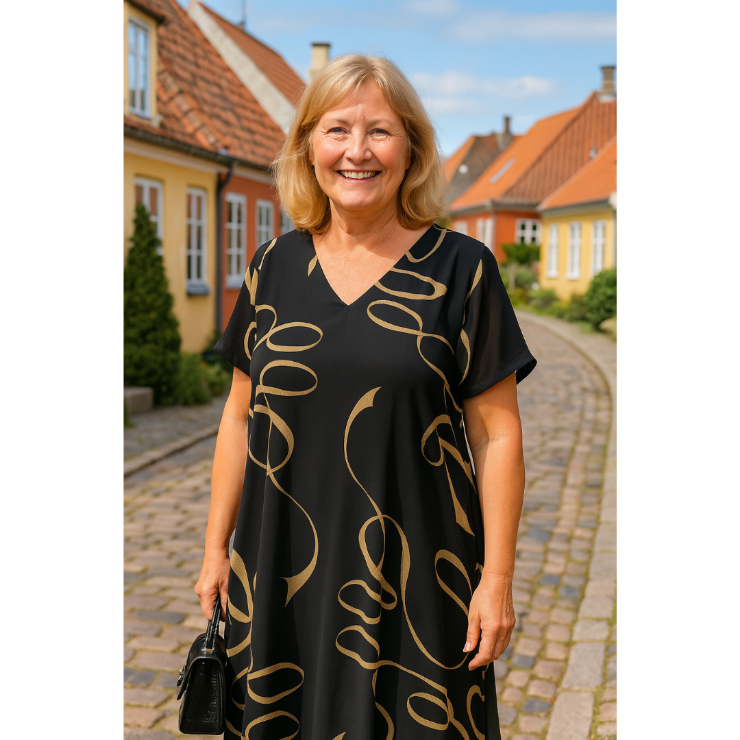 Sanne – Light Dress with Graphic Print