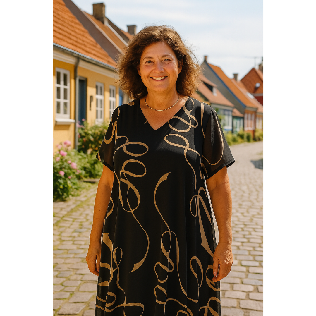Sanne – Light Dress with Graphic Print