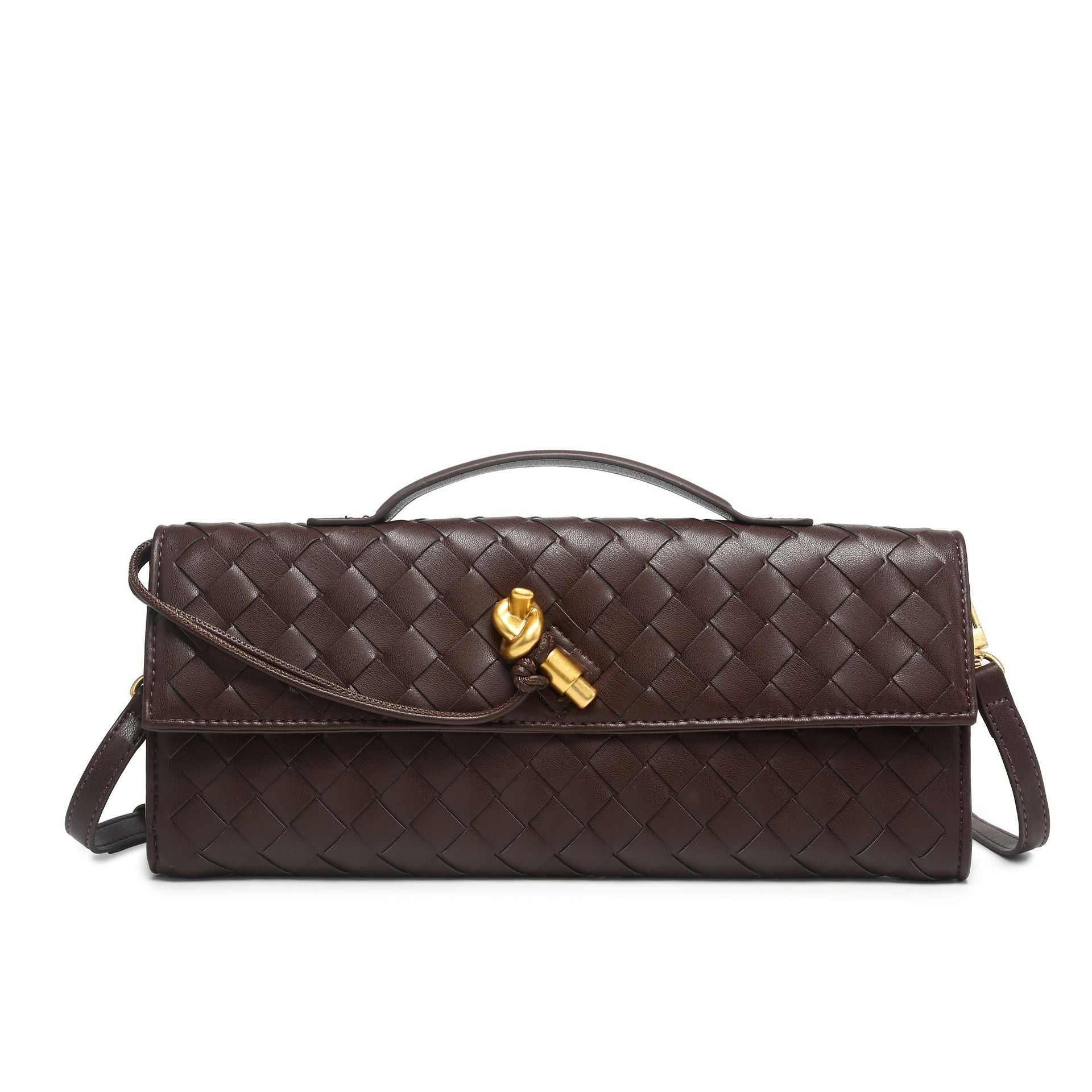 Audrey | Woven Clutch with Gold Accent