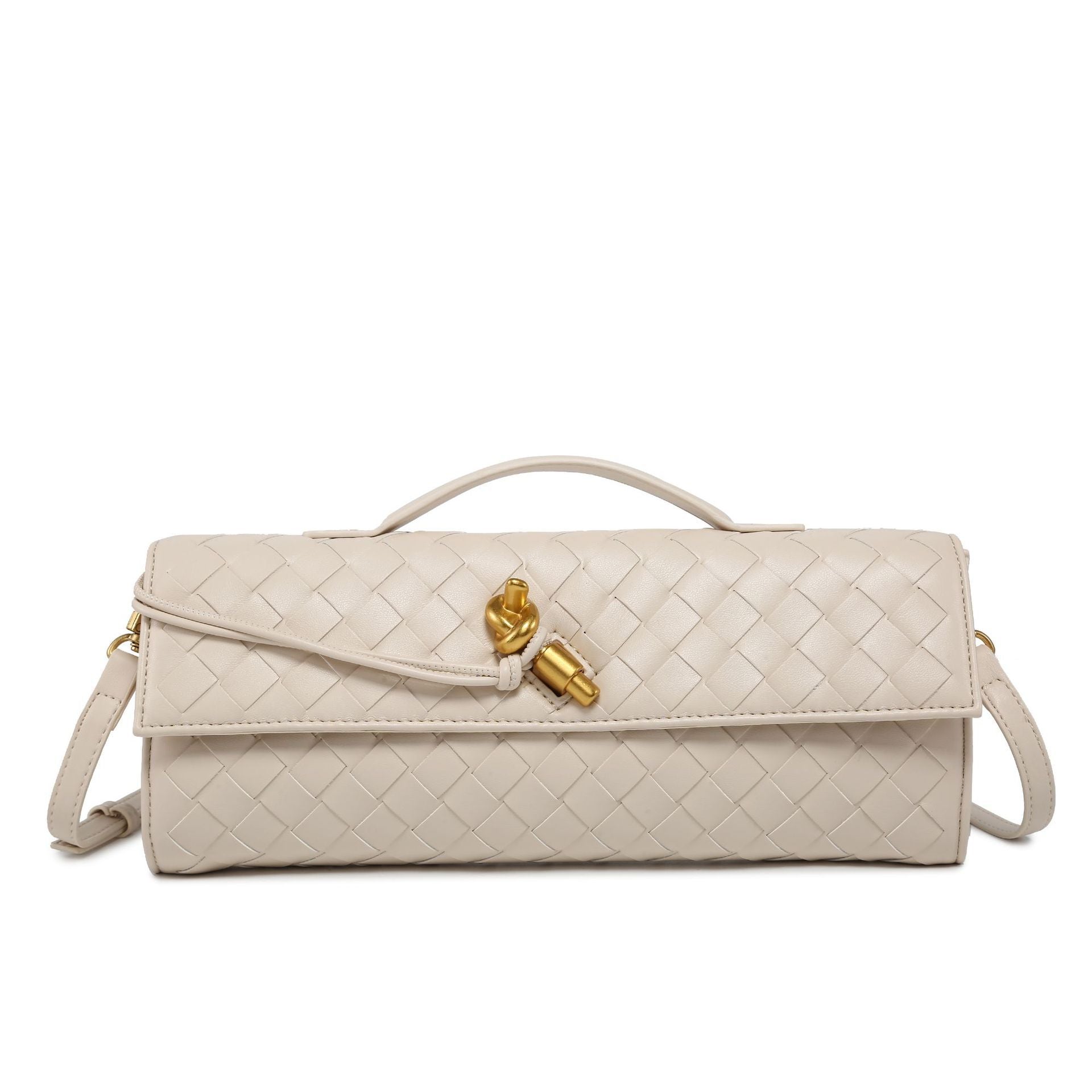 Audrey | Woven Clutch with Gold Accent