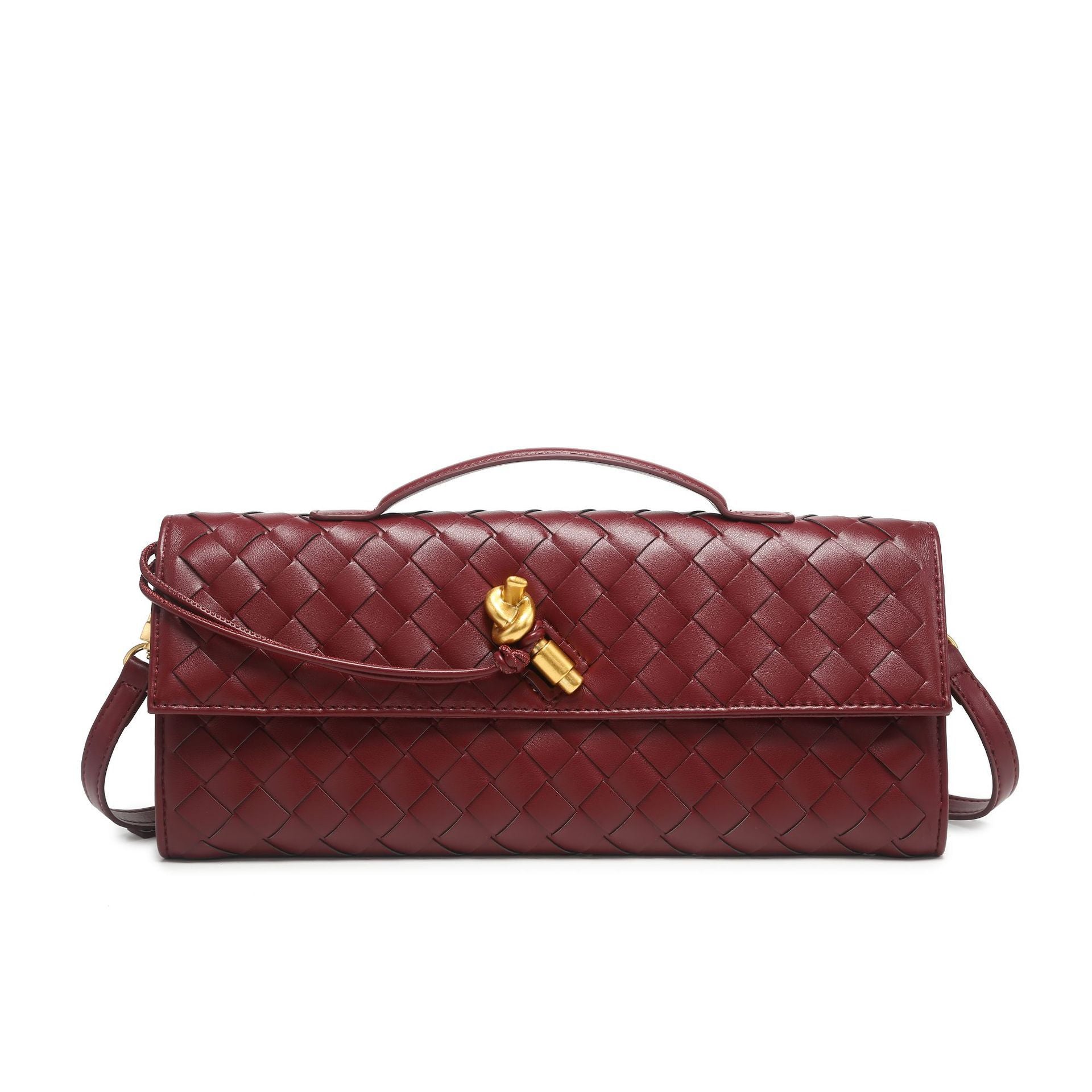 Audrey | Woven Clutch with Gold Accent