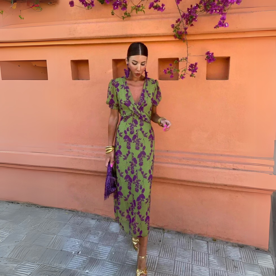 Danielle – Midi Dress with Floral Pattern