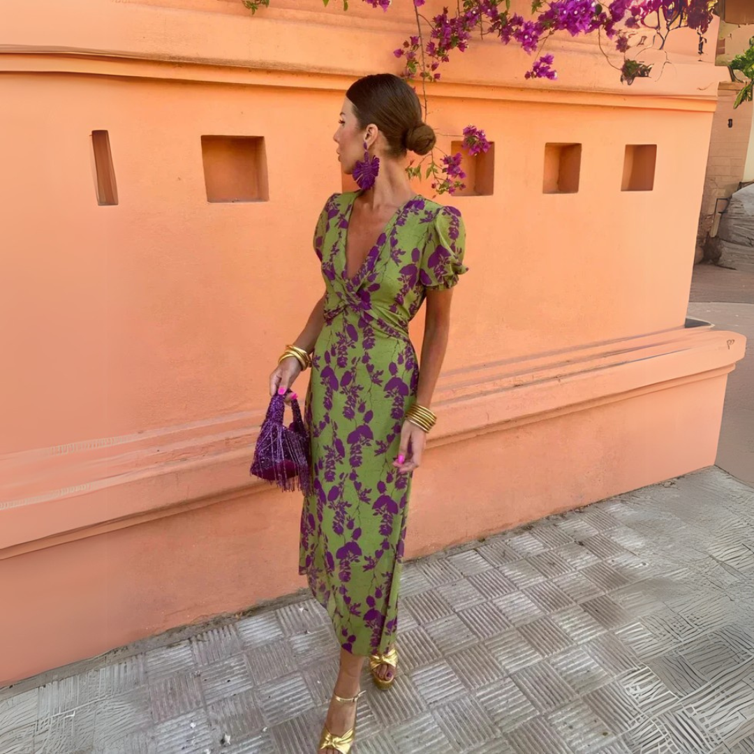 Danielle – Midi Dress with Floral Pattern