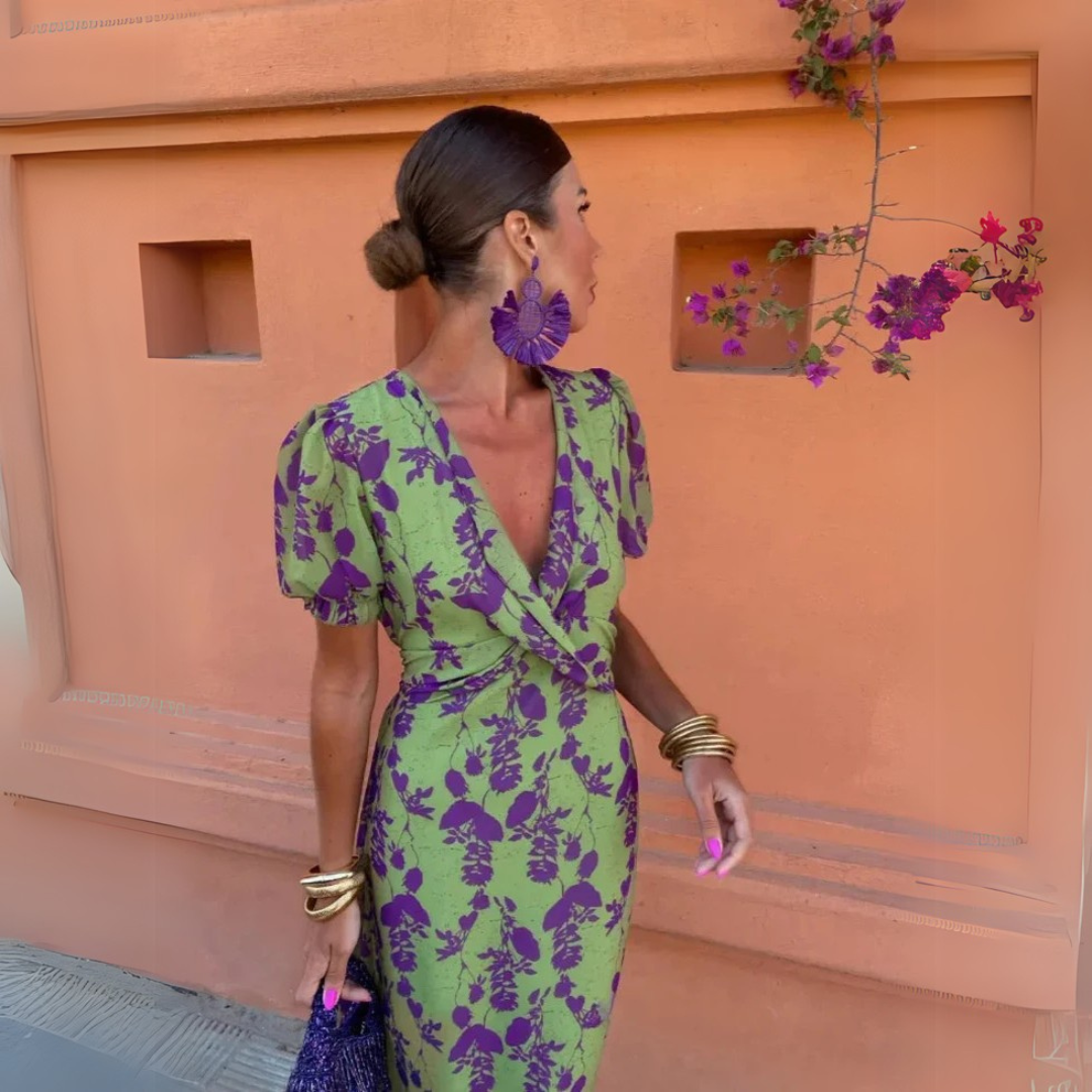 Danielle – Midi Dress with Floral Pattern