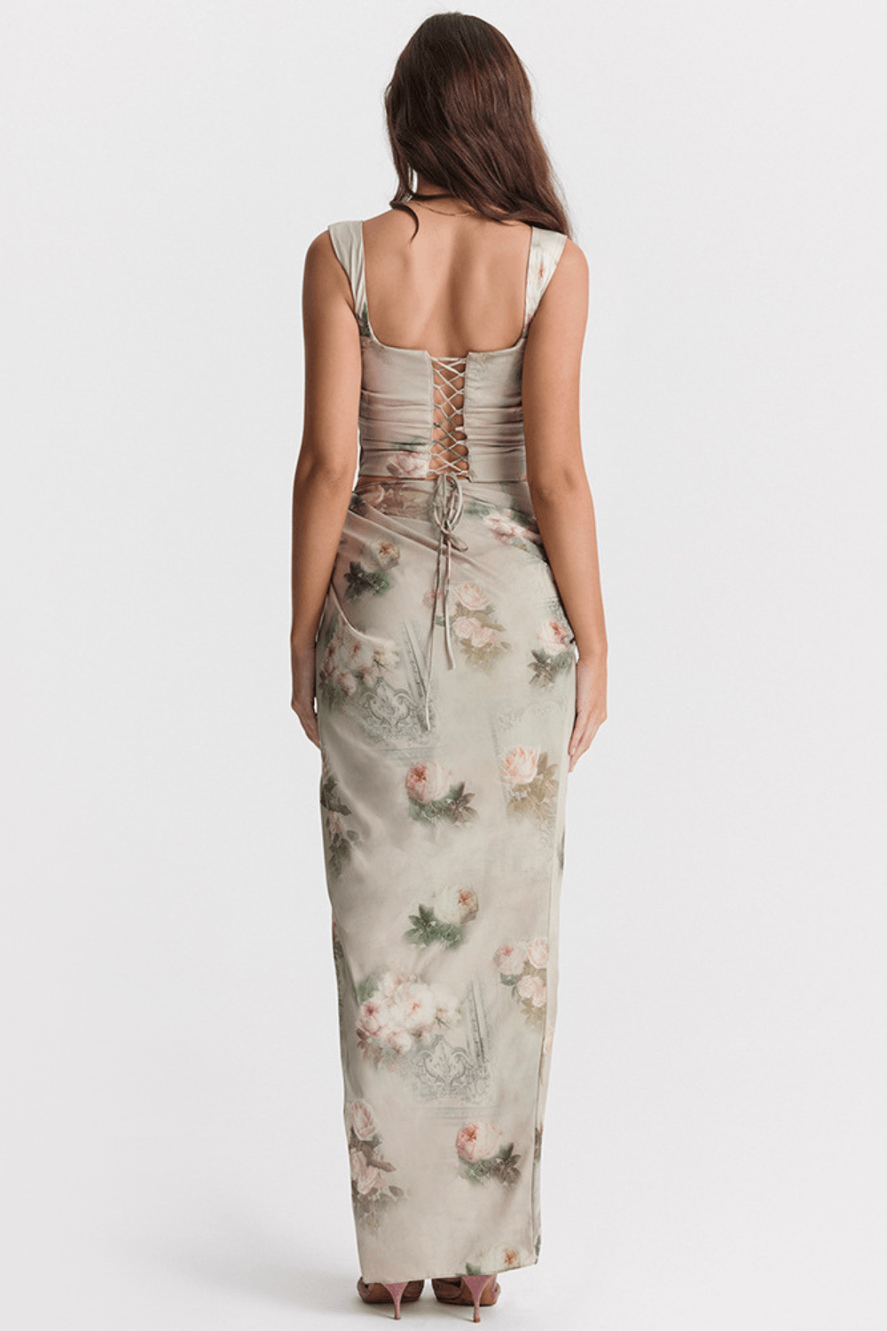 Alexa | Sleek Lace-Up Evening Gown