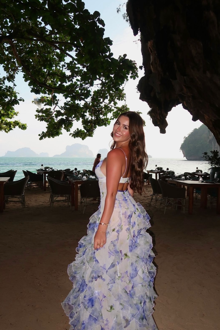 Maria | Elegant Floral Ruffled Maxi Dress