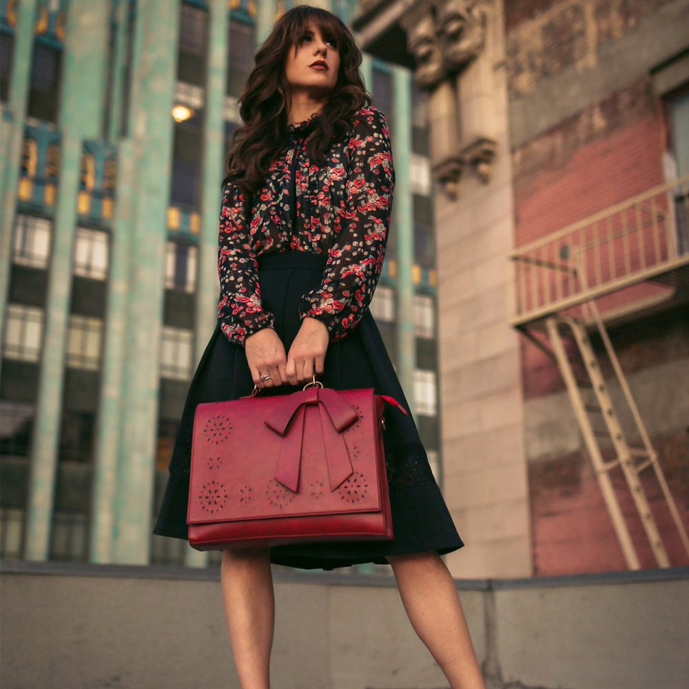 Caitlin | Elegant Bow Flap Tote Bag